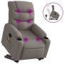Sillón reclinable de masaje elevable tela gris taupé en Sillones | Comprar online en Foru.es