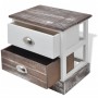 Mesitas de noche marrón y blanca 2 unidades de vidaXL, Mesitas de noche - Ref: Foro24-242885, Precio: 78,70 €, Descuento: %