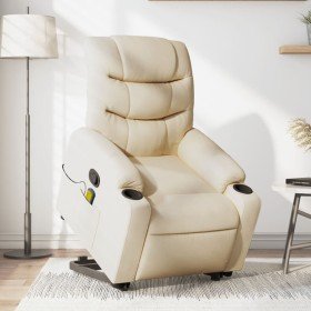 Silla de masaje reclinable de pie de tela color crema en Sillones | Comprar online en Foru.es
