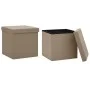 Folding storage stools 2 pcs cappuccino PVC by , Folding stools and chairs - Ref: Foro24-338790, Price: 41,36 €, Discount: %