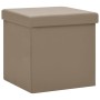 Taburetes de almacenaje plegables 2 uds capuchino PVC de , Taburetes y sillas plegables - Ref: Foro24-338790, Precio: 42,11 €...