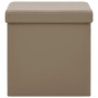 Taburetes de almacenaje plegables 2 uds capuchino PVC de , Taburetes y sillas plegables - Ref: Foro24-338790, Precio: 42,11 €...