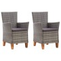 Sillas de jardín 2 unidades con cojines ratán sintético gris de , Sillas de jardín - Ref: Foro24-46003, Precio: 180,54 €, Des...