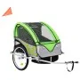 Remolque para bicicletas y cochecito 2 en 1 verde y gris de vidaXL, Remolques para bicicletas - Ref: Foro24-91378, Precio: 19...