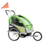 Remolque para bicicletas y cochecito 2 en 1 verde y gris de vidaXL, Remolques para bicicletas - Ref: Foro24-91378, Precio: 19...