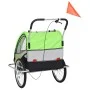 Remolque para bicicletas y cochecito 2 en 1 verde y gris de vidaXL, Remolques para bicicletas - Ref: Foro24-91378, Precio: 19...