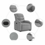 Sillón eléctrico reclinable elevable de tela gris claro en Sillones | Comprar online en Foru.es