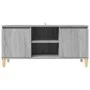 Mesita de noche patas madera maciza gris Sonoma 103,5x35x50 cm de , Muebles TV - Ref: Foro24-813159, Precio: 58,30 €, Descuen...