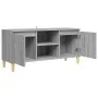 Mesita de noche patas madera maciza gris Sonoma 103,5x35x50 cm de , Muebles TV - Ref: Foro24-813159, Precio: 58,30 €, Descuen...