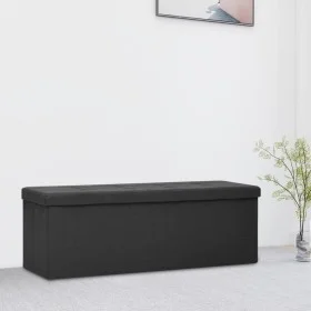 Klappbare Aufbewahrungsbank Kunstleinen schwarz von , Bänke für Hallen und Lager - Ref: Foro24-338791, Preis: 61,03 €, Rabatt: %