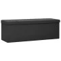 Foldable black synthetic linen storage bench by , Benches for halls and storage - Ref: Foro24-338791, Price: 61,03 €, Discoun...