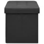 Banco de almacenamiento plegable lino sintético negro de , Bancos para recibidores y almacenamiento - Ref: Foro24-338791, Pre...