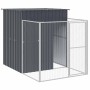 Caseta perros con corral acero galvanizado gris 165x251x181 cm en Casetas para perros | Comprar online en Foru.es