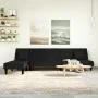 Sofá cama en forma de L terciopelo negro 255x140x70 cm de , Sofás - Ref: Foro24-3157254, Precio: 405,06 €, Descuento: %