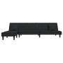 Sofá cama en forma de L terciopelo negro 255x140x70 cm de , Sofás - Ref: Foro24-3157254, Precio: 411,11 €, Descuento: %