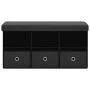 Banco de almacenaje plegable lino sintético negro 76x38x38 cm de , Bancos para recibidores y almacenamiento - Ref: Foro24-338...