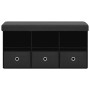 Banco de almacenaje plegable lino sintético negro 76x38x38 cm de , Bancos para recibidores y almacenamiento - Ref: Foro24-338...