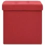Taburete con almacenaje plegable lino sintético rojo vino tinto de , Taburetes y sillas plegables - Ref: Foro24-338768, Preci...