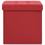 Taburete con almacenaje plegable lino sintético rojo vino tinto de , Taburetes y sillas plegables - Ref: Foro24-338768, Preci...