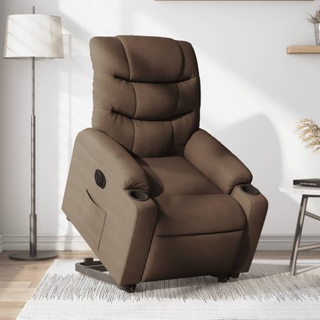 Sillón eléctrico reclinable elevable de tela marrón en Sillones | Comprar online en Foru.es