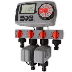Temporizador de riego automático con 4 estaciones 3 V de , Controles de aspersión - Ref: Foro24-42352, Precio: 71,96 €, Descu...