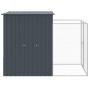 Caseta perros con corral acero galvanizado gris 165x251x181 cm en Casetas para perros | Comprar online en Foru.es