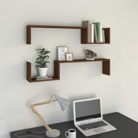 Estantes de pared 2 uds madera color roble marrón 100x15x20cm de , Estantes y estanterías - Ref: Foro24-815935, Precio: 29,06...