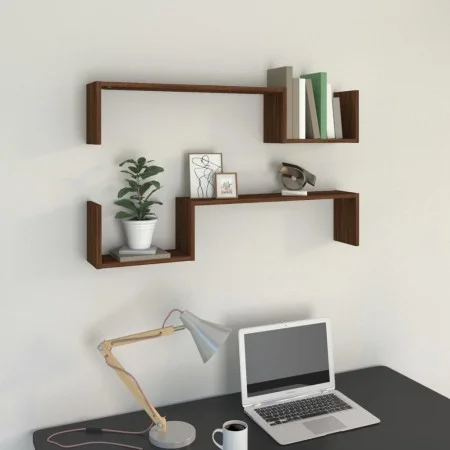 Estantes de pared 2 uds madera color roble marrón 100x15x20cm de , Estantes y estanterías - Ref: Foro24-815935, Precio: 28,65...