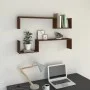 Estantes de pared 2 uds madera color roble marrón 100x15x20cm de , Estantes y estanterías - Ref: Foro24-815935, Precio: 28,65...