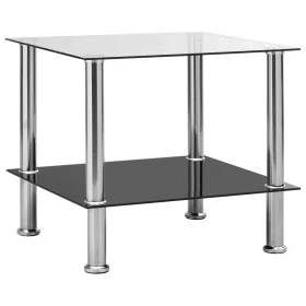 Mesa auxiliar de vidrio templado transparente 45x50x45 cm de , Mesas auxiliares - Ref: Foro24-249529, Precio: 46,49 €, Descue...