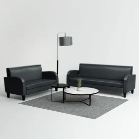 Conjunto de sofás 2 piezas cuero sintético negro de , Sofás - Ref: Foro24-275227, Precio: 794,33 €, Descuento: %
