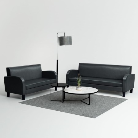 Conjunto de sofás 2 piezas cuero sintético negro de , Sofás - Ref: Foro24-275227, Precio: 809,34 €, Descuento: %