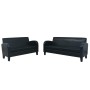 Conjunto de sofás 2 piezas cuero sintético negro de , Sofás - Ref: Foro24-275227, Precio: 809,34 €, Descuento: %