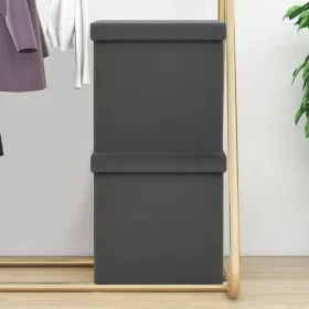 Taburetes de almacenaje plegables 2 uds gris PVC de , Taburetes y sillas plegables - Ref: Foro24-338788, Precio: 33,75 €, Des...