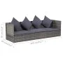 Cama de jardín 200x60 cm ratán sintético gris de vidaXL, Tumbonas - Ref: Foro24-43959, Precio: 276,50 €, Descuento: %