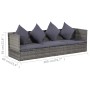 Cama de jardín 200x60 cm ratán sintético gris de vidaXL, Tumbonas - Ref: Foro24-43959, Precio: 265,01 €, Descuento: %