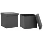 Taburetes de almacenaje plegables 2 uds gris PVC de , Taburetes y sillas plegables - Ref: Foro24-338788, Precio: 33,75 €, Des...