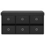 Banco de almacenaje plegable lino sintético negro 76x38x38 cm de , Bancos para recibidores y almacenamiento - Ref: Foro24-338...