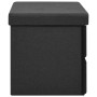 Banco de almacenaje plegable lino sintético negro 76x38x38 cm de , Bancos para recibidores y almacenamiento - Ref: Foro24-338...