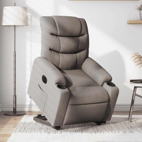 Sillón eléctrico reclinable elevable de tela gris taupe en Sillones | Comprar online en Foru.es