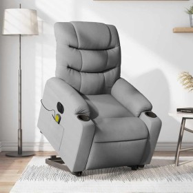 Sillón de masaje eléctrico reclinable elevable tela gris claro en Sillones | Comprar online en Foru.es