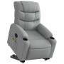 Sillón de masaje eléctrico reclinable elevable tela gris claro en Sillones | Comprar online en Foru.es