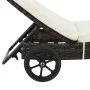 Loungers with wheels and cushions 2 units brown synthetic rattan by , Loungers - Ref: Foro24-3078464, Price: 332,79 €, Discou...