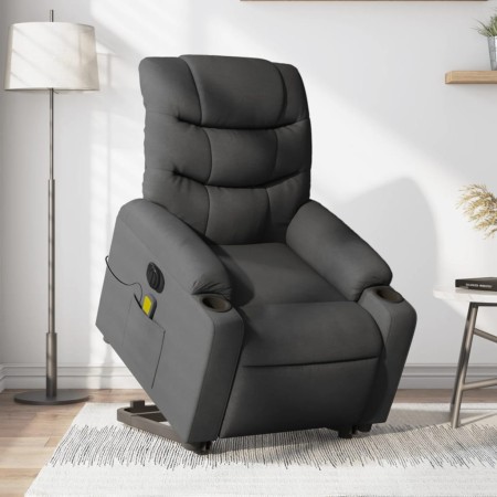 Sillón de masaje eléctrico reclinable elevable tela gris oscuro en Sillones | Comprar online en Foru.es