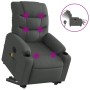Sillón de masaje eléctrico reclinable elevable tela gris oscuro en Sillones | Comprar online en Foru.es