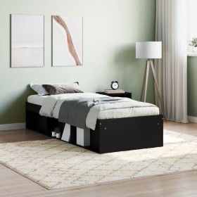 Estructura de cama negra 75x190 cm de , Camas y somieres - Ref: Foro24-3203846, Precio: 111,89 €, Descuento: %