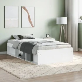 Estructura de cama blanca 90x190 cm de , Camas y somieres - Ref: Foro24-3203838, Precio: 127,85 €, Descuento: %