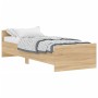 Estructura de cama madera de ingeniería Sonoma roble 75x190 cm de , Camas y somieres - Ref: Foro24-835948, Precio: 70,17 €, D...
