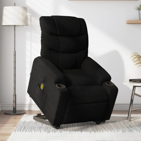 Sillón de masaje eléctrico reclinable elevable tela negro en Sillones | Comprar online en Foru.es