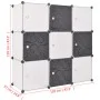 Armario cubo organizador con 9 compartimentos negro y blanco de vidaXL, Zapateros y organizadores de calzado - Ref: Foro24-24...